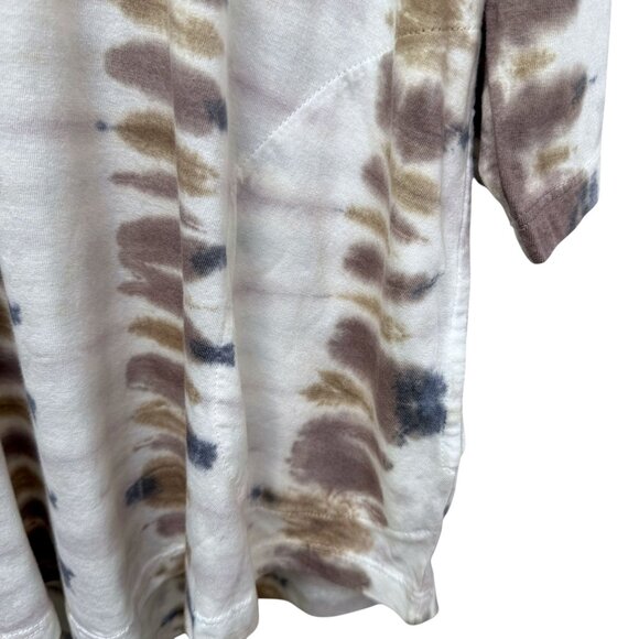 LOGO Lori Goldstein Tunic Tee Plus Size 1X Tan Boho Tie Dye Pockets Womens Top - Picture 6 of 10